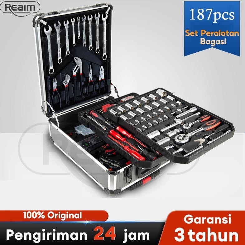 DFG Tool Kit 187 PCS / 187 PCS Lengkap Perkakas Bengkel /Alat Profesional Tools Set 187pcs/Alat Beng