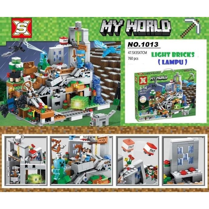 1013 Lego Minecraft My World The Mountain Light Bricks ( Lampu )