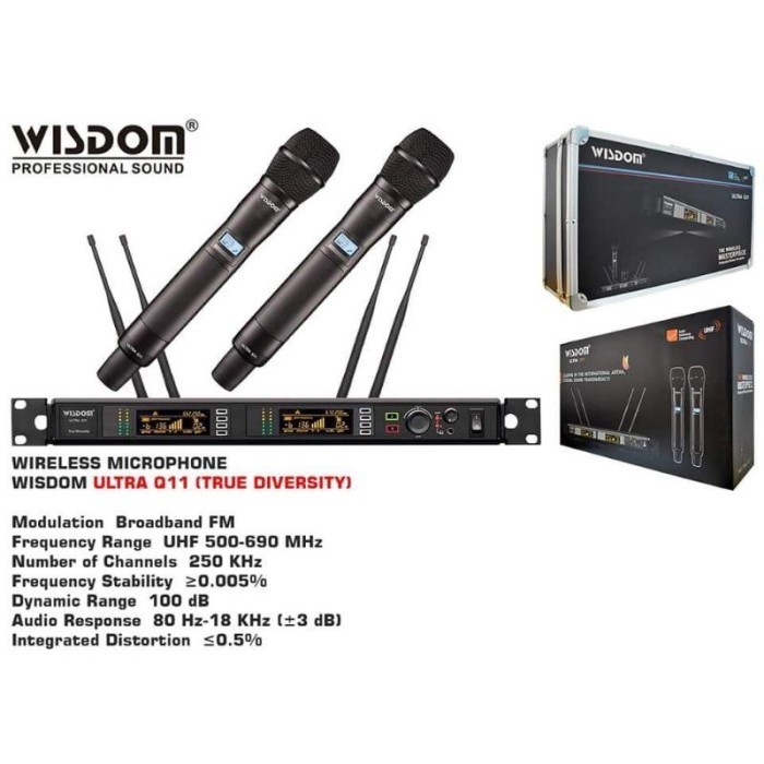 Mic Wireless Wisdom Ultra Q11 Original Handheld Microphone Wisdom Q 11