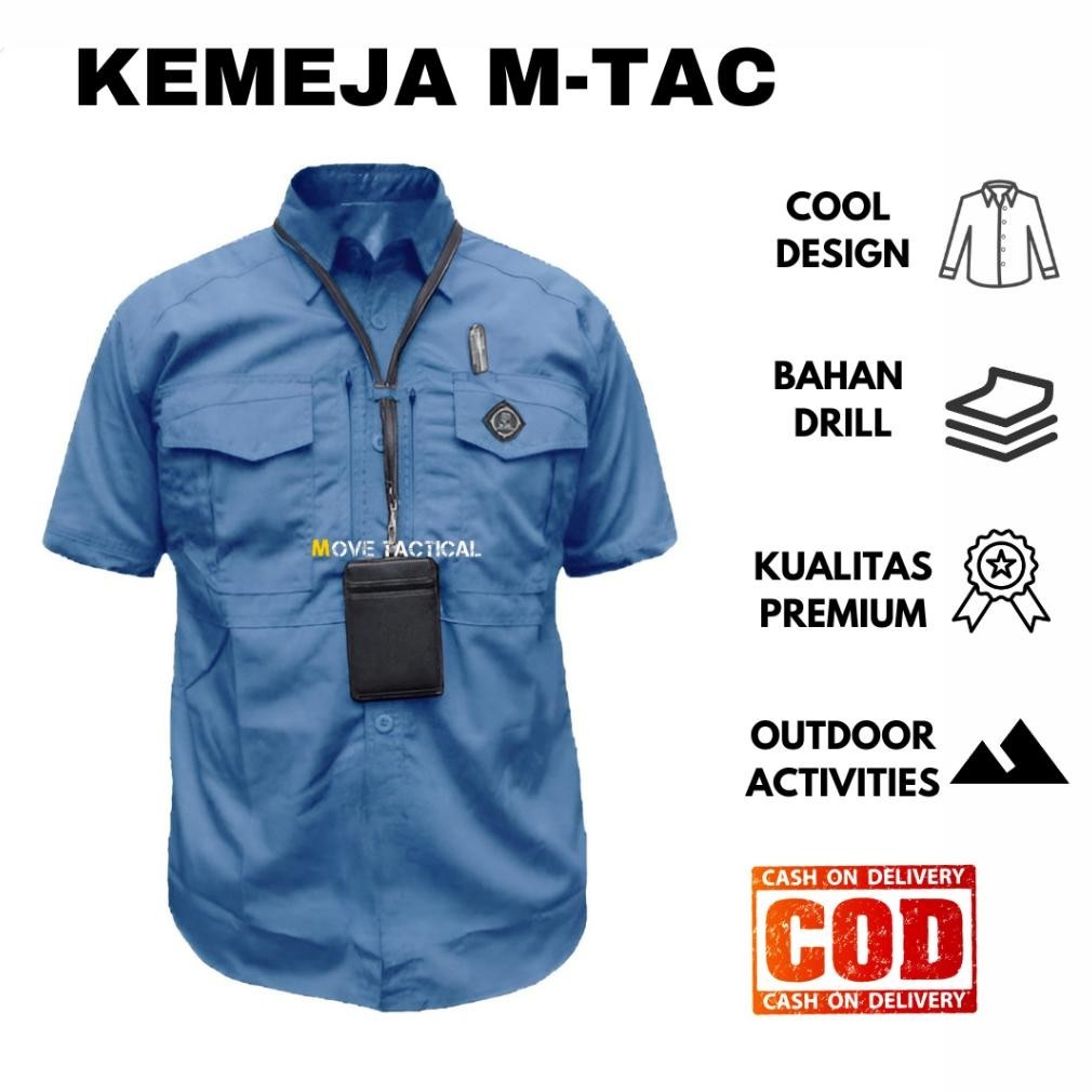 Baju Kemeja Tactical Pria Lapangan Outdoor Lengan Pendek Bahan Drill Kerja Unisex Kerja Tangan Pende