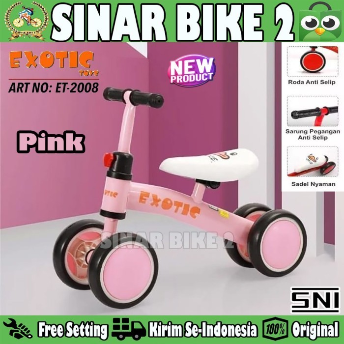 Sepeda Balans Anak Exotic Et-2008 1-3 Tahun Roda Eva Jumbo Tanpa Pedal