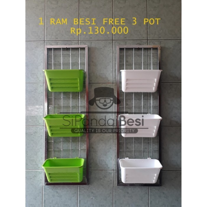 Besi Ram Dan Pot Gantung Tanaman - Wiremesh - Gantungan Pot - Rak Pot