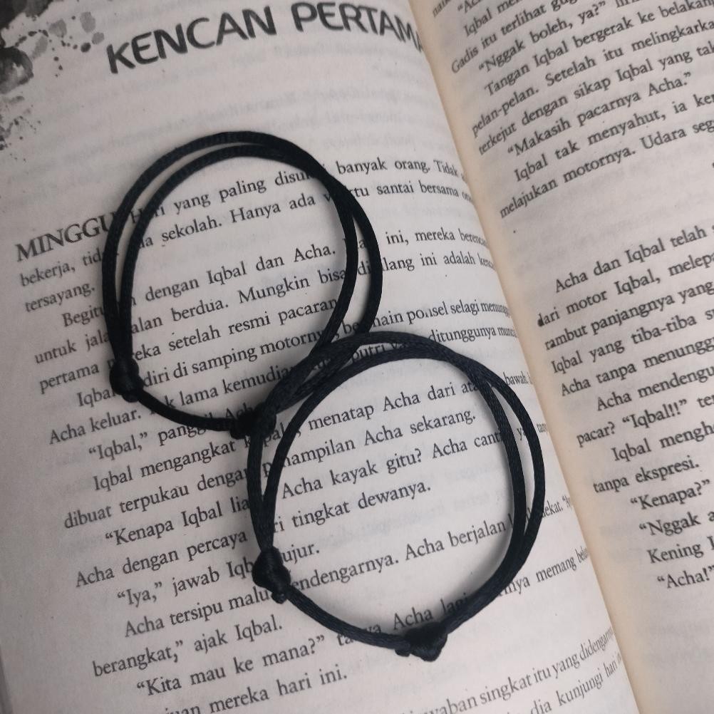 GELANG HITAM POLOS/ GELANG COUPLE / GELANG POLOS/ SLIDING KNOT SIMPLE/GELANG PRIA WANITA