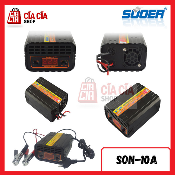 Charger Aki Otomatis Suoer 10A Charger Accu Casan Aki Suoer Son 10A+