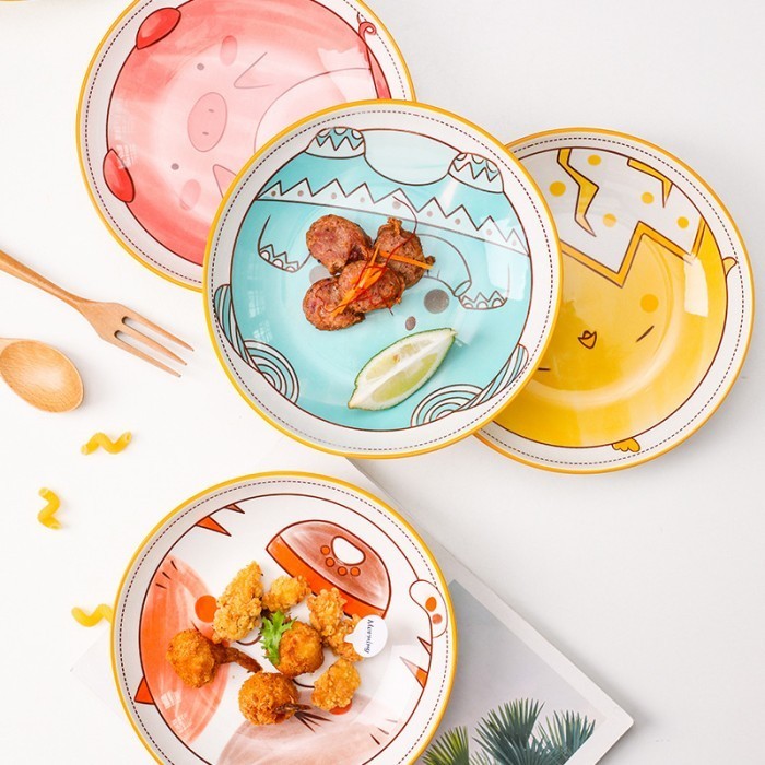 Piring Keramik Lucu / Piring Keramik Hewan Ayam Kucing Gajah Babi