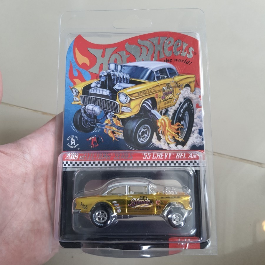 Hot Wheels 55 Chevy Bel Air Gasser Dirty Blonde Gold Emas