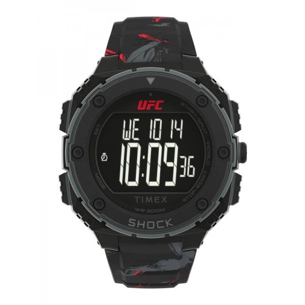 Jam Tangan Pria Timex UFC Shock XL Fight  Original  Resin Sport Black TW2V85100X5