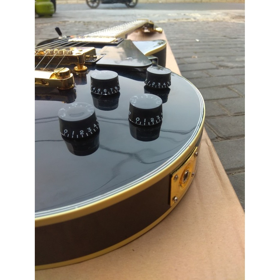 Ami Gitar Elektrik Gibson Les Paul Black Beauty Full Gold Termurah