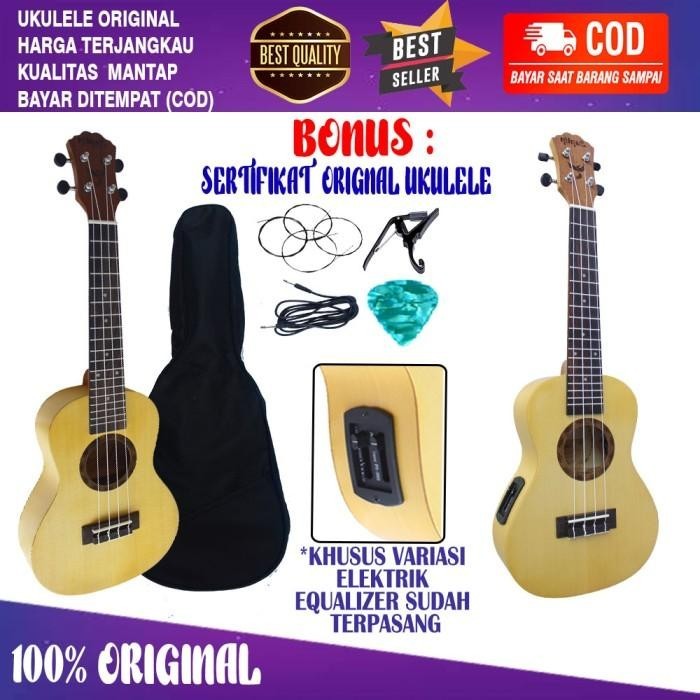 Super Brand Day Ukulele Mym&Ca ORIGINAL Paket Superkomplit GARANSI 100% RUSAK KAMI GANTI BARU.