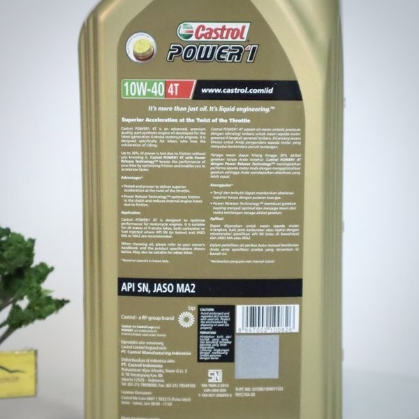 Oli Castrol Power 1 1Ow-40 4T 1L - Oli Motor Castrol Power 1 4T 10W40