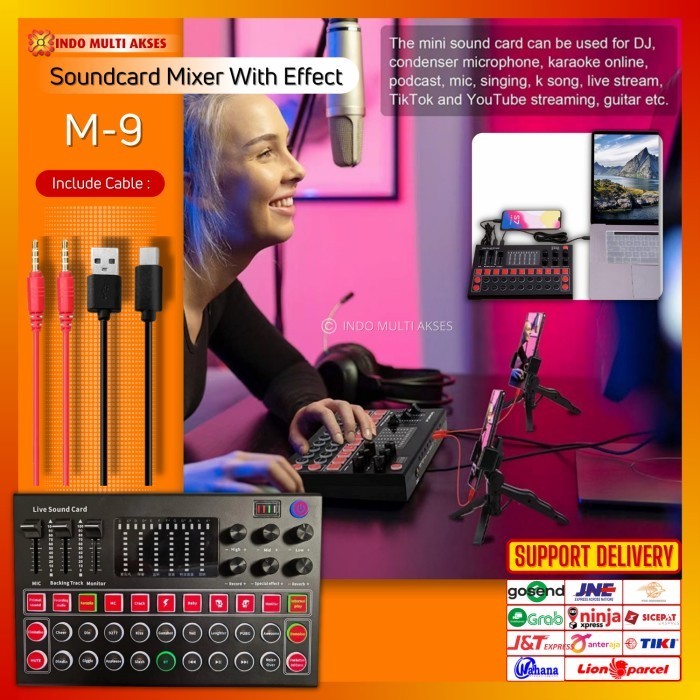 

Soundd M9 mixer effect mic podcast karaoke live recording