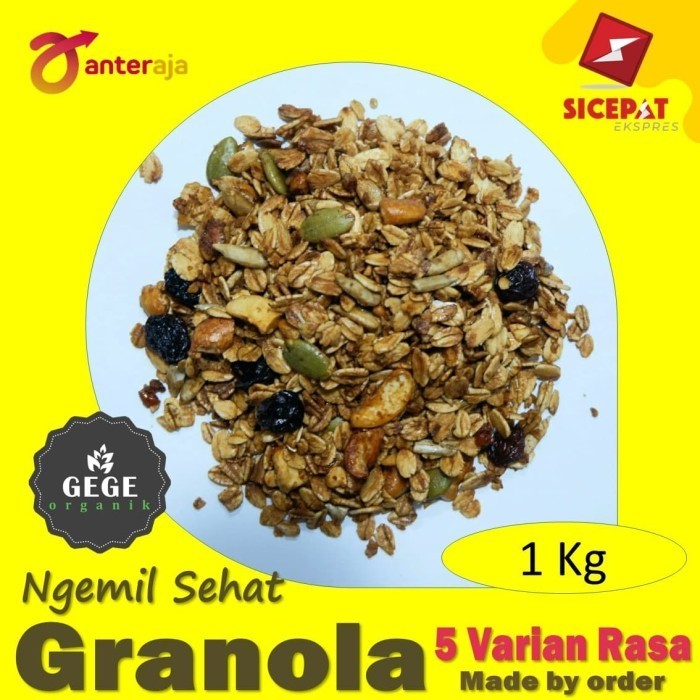 

Terlaris 1kg Homemade Granola Mix Creation - isi lebih lengkap - 5 varian rasa SALE