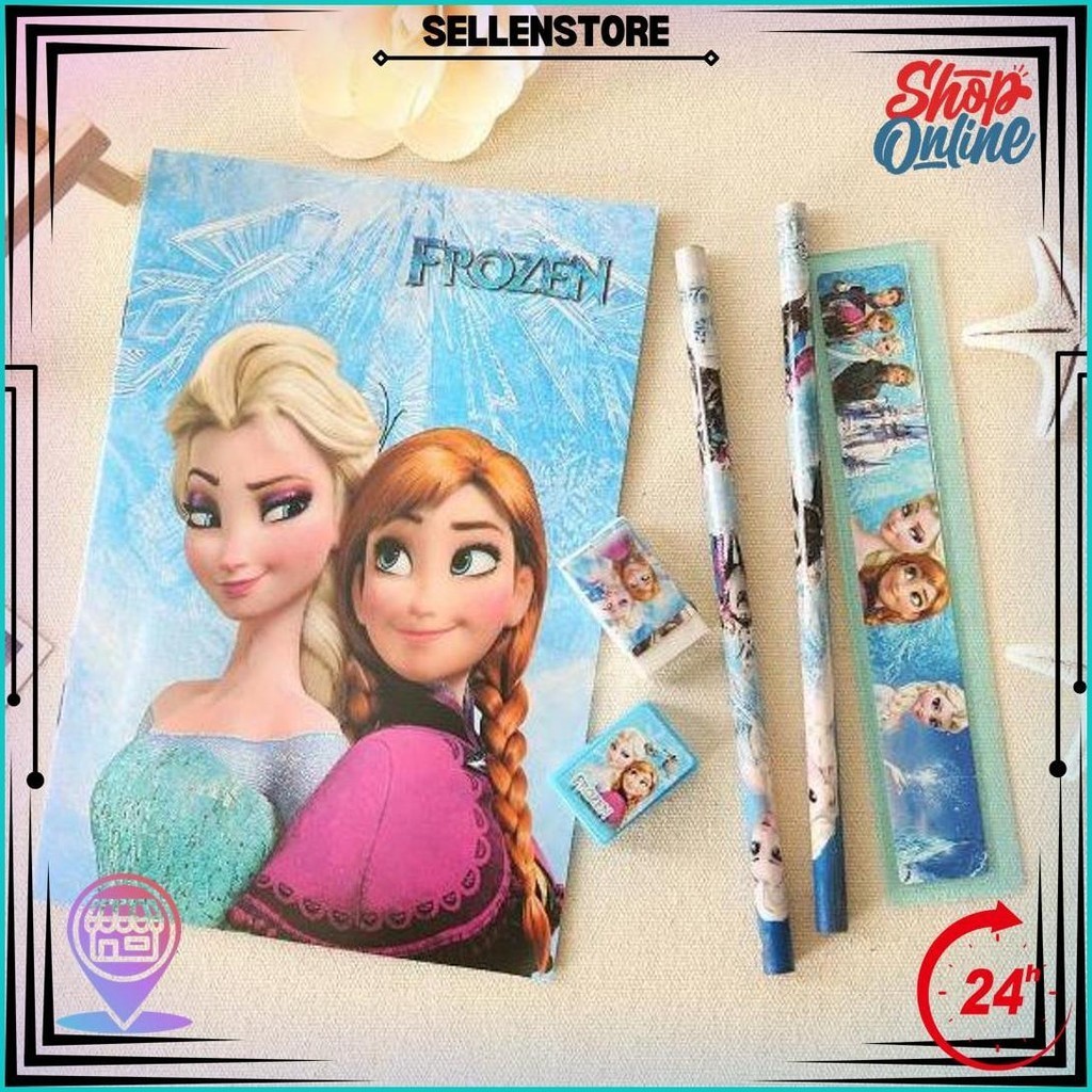 

Mmm Stationery Set 6In1 Free Bag Set Alat Tulis Anak Sekolah Paket Buku Pensil Pena Penghapus Pengaris Gratis Ongkir