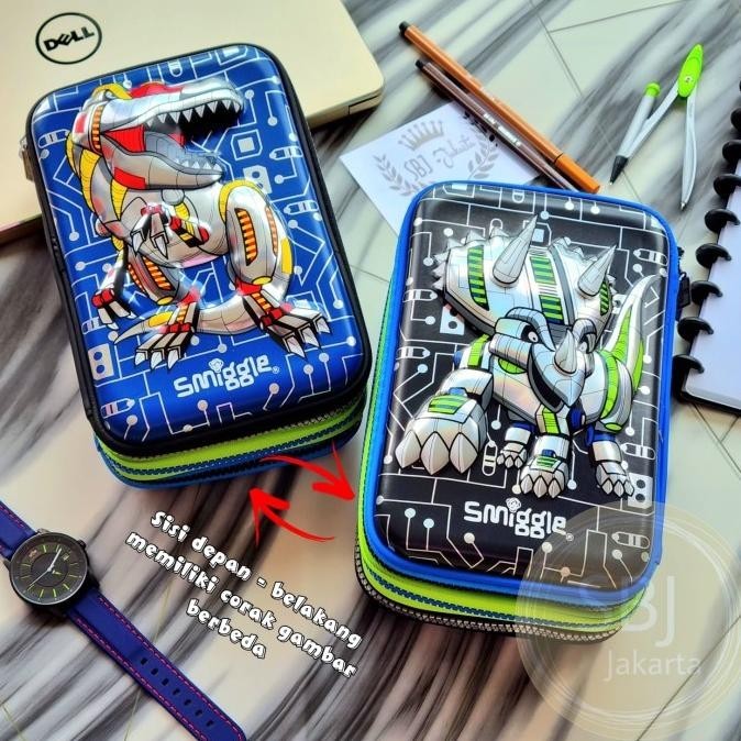 

Tempat Pensil Kotak Pensil Smiggle Dino Trex Triple Pencil Case