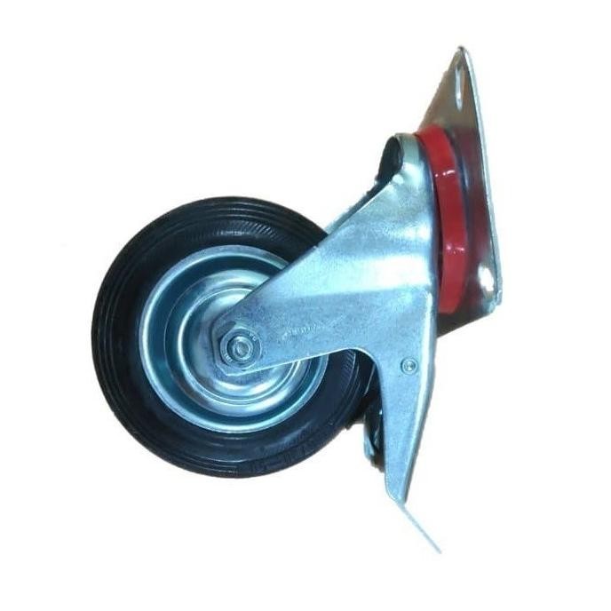 Roda Xander Roda Karet Hitam 4 Inch Rem 100mm Roda 100mm Roda Troli 4"