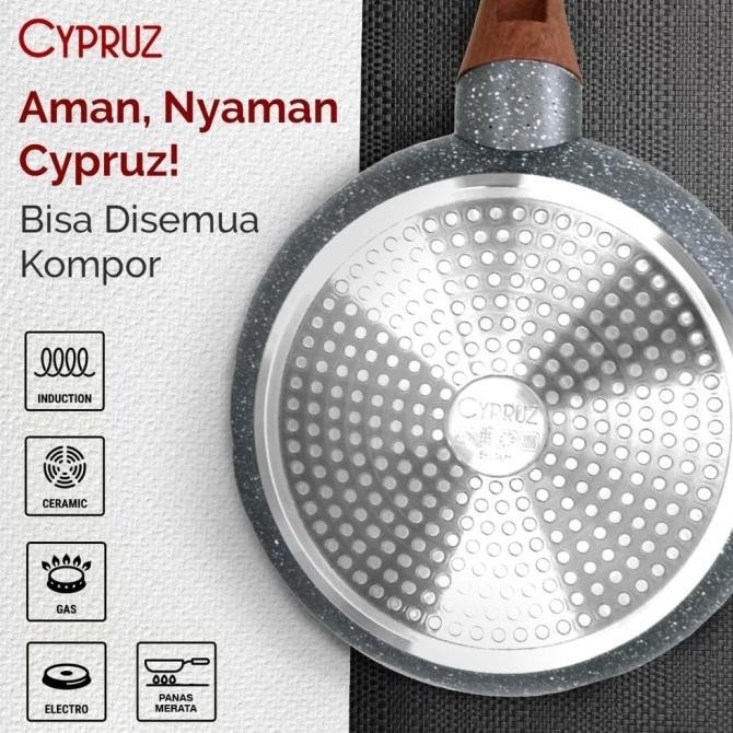 [Baru] Cypruz Wajan Set Keramik Anti Lengket Panci Set Murah Marble Lengkap