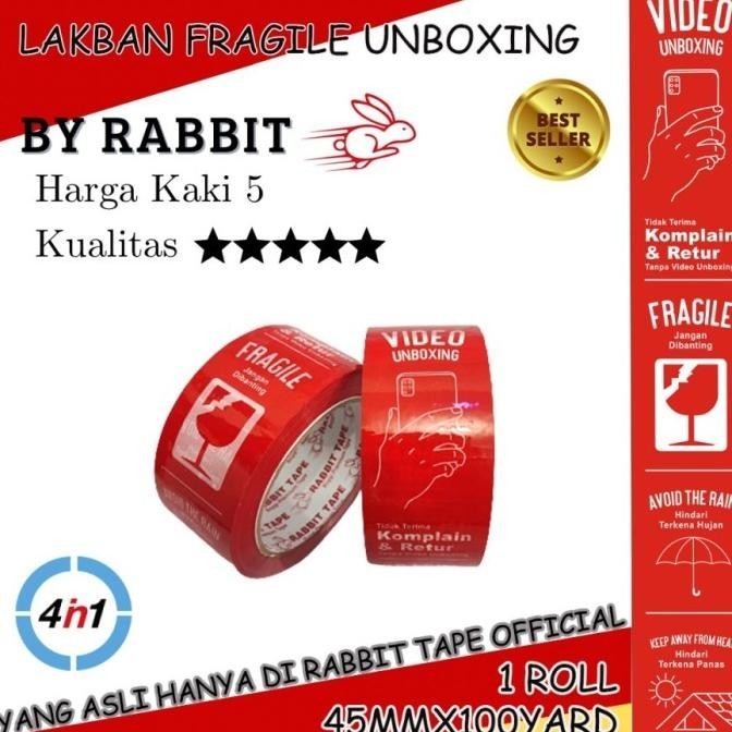 

Lakban Fragile Rabbit Besar 100 Yard 100Y Solasi Plakban Bening Nachi Mechatronik Indo