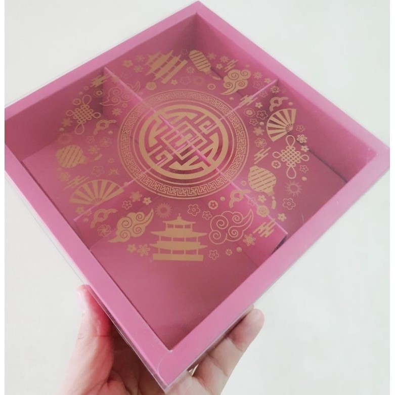 

5 pcs dus box brownies cupcake motif imlek magenta sekat 4 size 8.5 cm cake box kotak hampers packaging