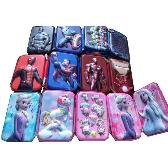 

Tempat Pensil Anak Batman ironman spiderman Captain A Hardcase 2 sisi