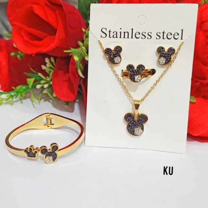 Set Anak Perhiasan Asli Titanium Anti Karat PL2128