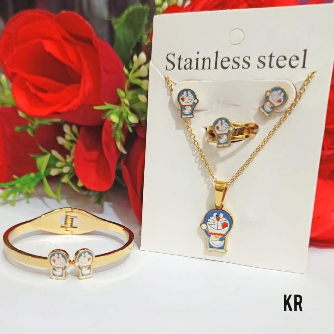 Set Anak Perhiasan Asli Titanium Anti Karat PL2126