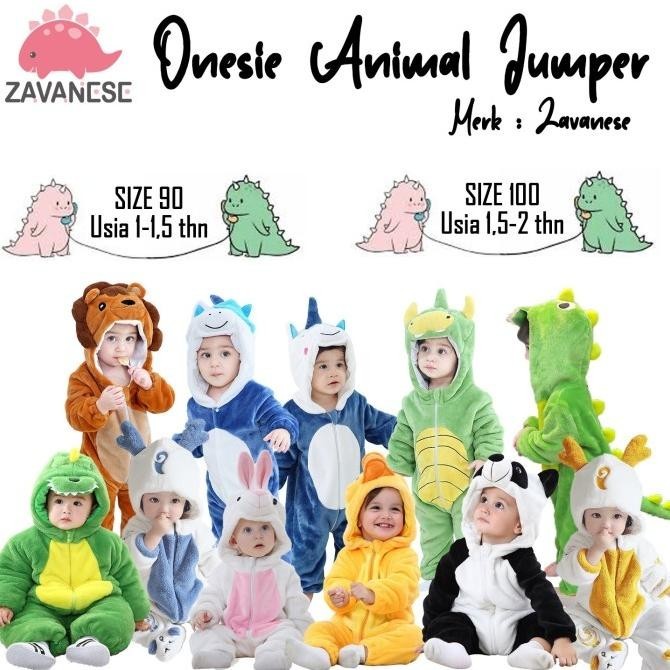 Baju Piyama Kostum One Sie Anak Bayi Karakter Hewan