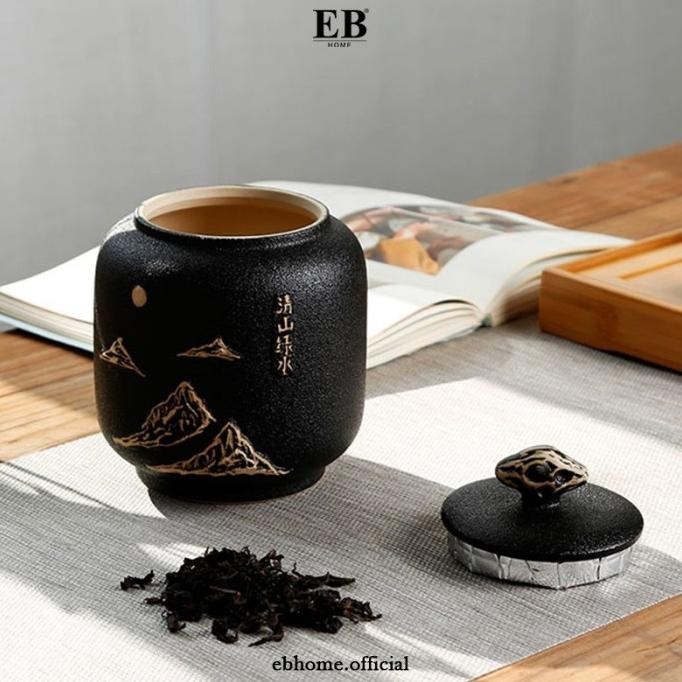 [Ready] Tempat Daun Teh Keramik Jar Canister Tea Leaves