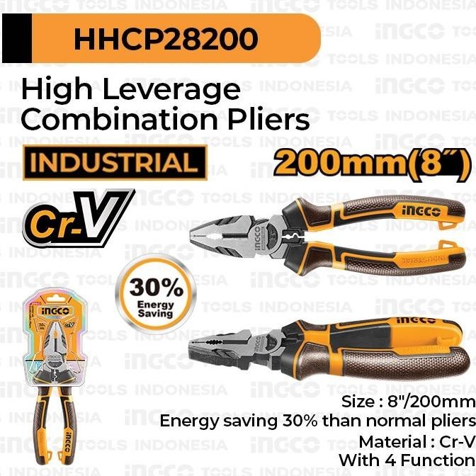 High Leverage Combination Pliers (8") INGCO HHCP28200 Tang Kombinasi