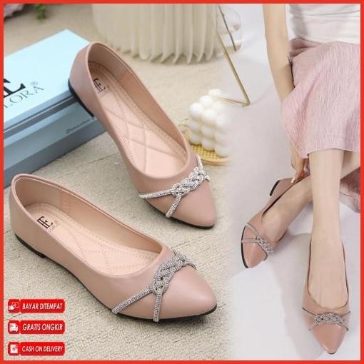 Original Ellora Ed-2796 Sepatu Flatshoes Wanita Sepatu Kerja Import Jaminan Mutu