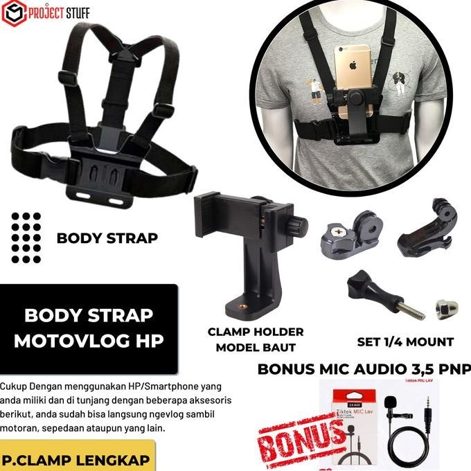 Body Strap Hp With Holder Chest Strap Phone Tali Dada Chest Action Cam