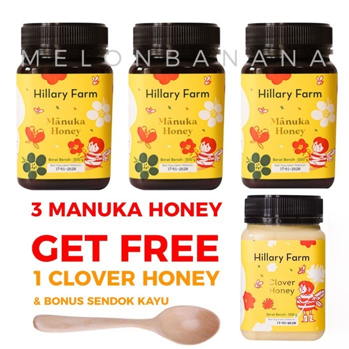 

Ready 3 Pcs Hillary Farm Manuka Honey + Special BONUS Pack