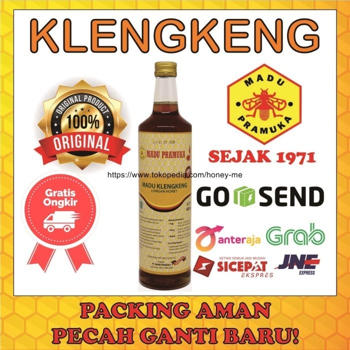 

Ready Madu Asli Klengkeng 650ml Madu Pramuka Alami