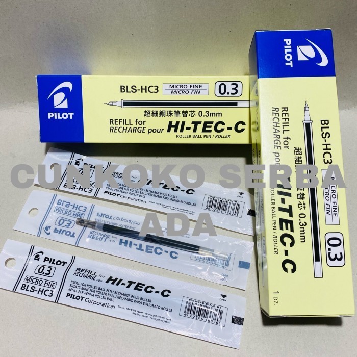 

Ready REFILL PULPEN PILOT HI-TEC-C HITAM 0.3 MM / 1 BOX ISI 12 PCS