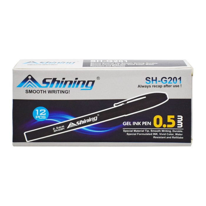 

Ready Shining Gel Ink Pen SHG-201 1 Gross 12 Lusin 144 pcs Pulpen Gel Murah