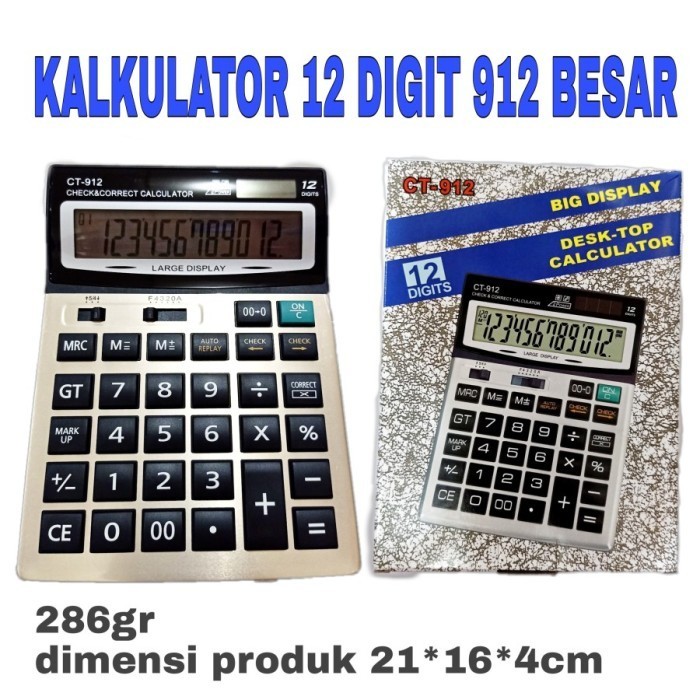 

Ready KALKULATOR 12 DIGIT CT 912 BESAR