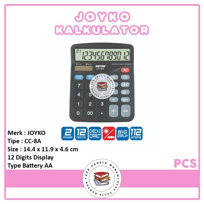

Ready Calculator / Kalkulator Joyko CC-8A / 12 Digits / Check Correct