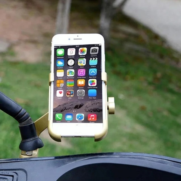 Holder Hp Motor Handphone Holder Spion Aluminium Alloy Besi