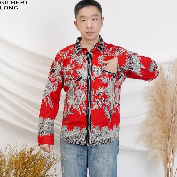 Evercloth Gilbert Kemeja Batik Pria Lengan Pendek Cheongsam Changsan