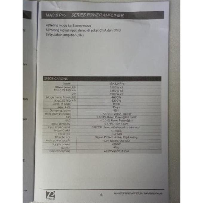 Power Ampli Double Elcho Travo Pasline MA 3 0 Pro USA 1800 Watt 8 Ohm