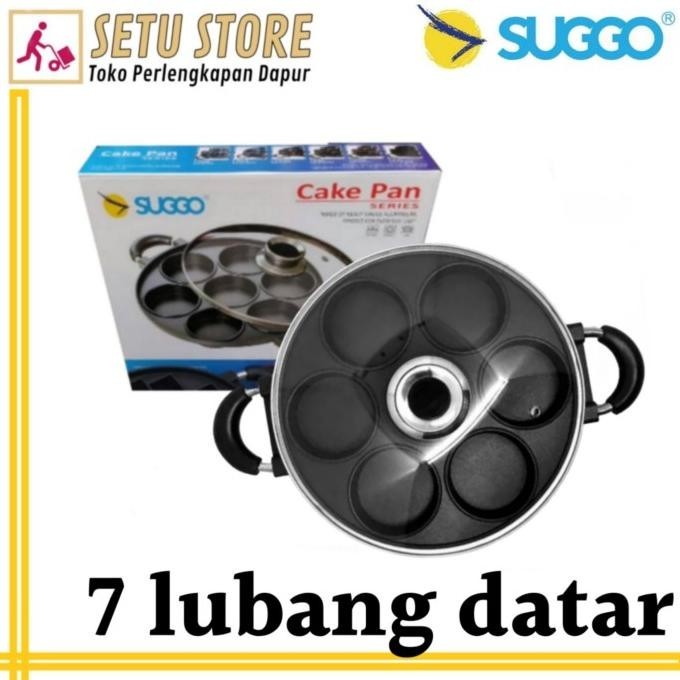 Cetakan kue SUGGO lubang 7 datar loyang pencetak martabak apem mini