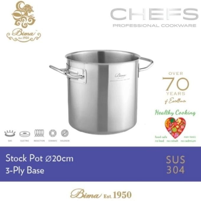 [Promo] Stock Pot + Tutup Bima Chefs Stainless Sus304