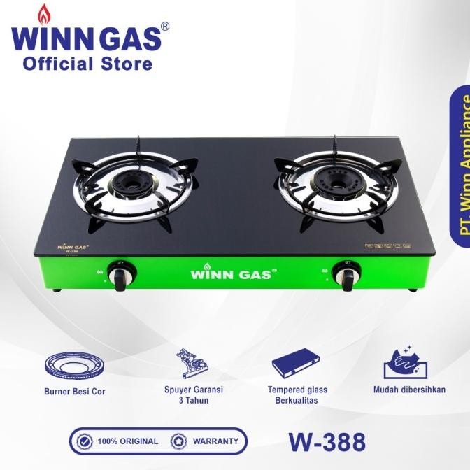 [Promo] Winn Gas Kompor Kaca Khusus Gas Alam / Pgn / Lng W388