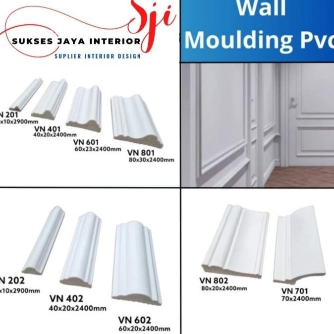 List dinding wall moulding pvc murah