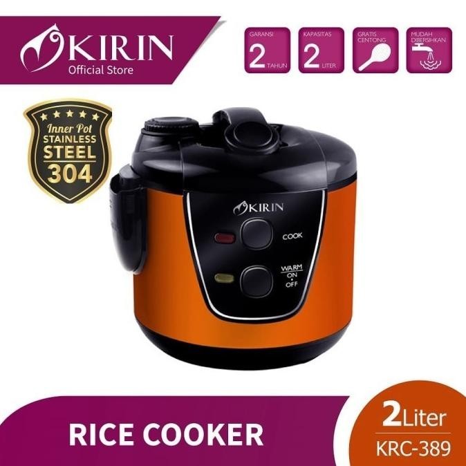 [Baru] Rice Cooker Kirin 2 Liter Krc-389 / Penanak Nasi / Stainless Steel