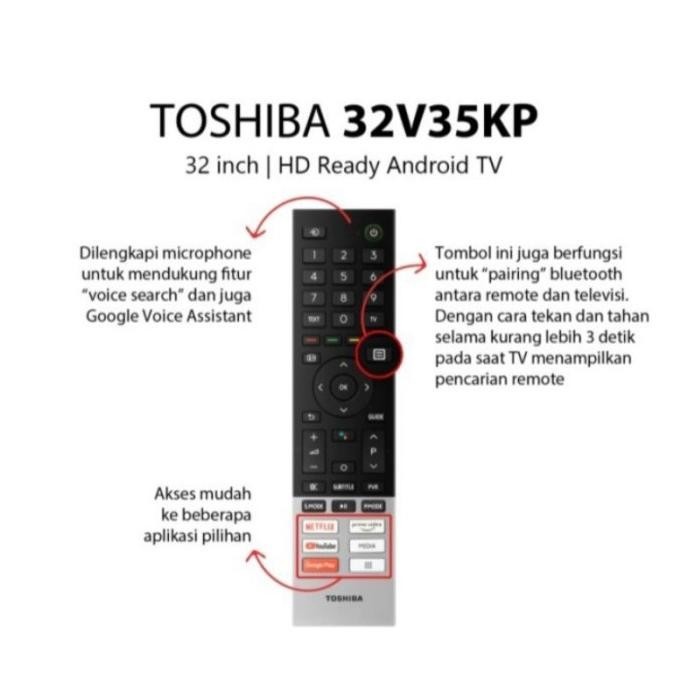 [Best Quality] Toshiba Led 32V35Kp 32 Inch Hd Smart Android Tv - Digital Tv