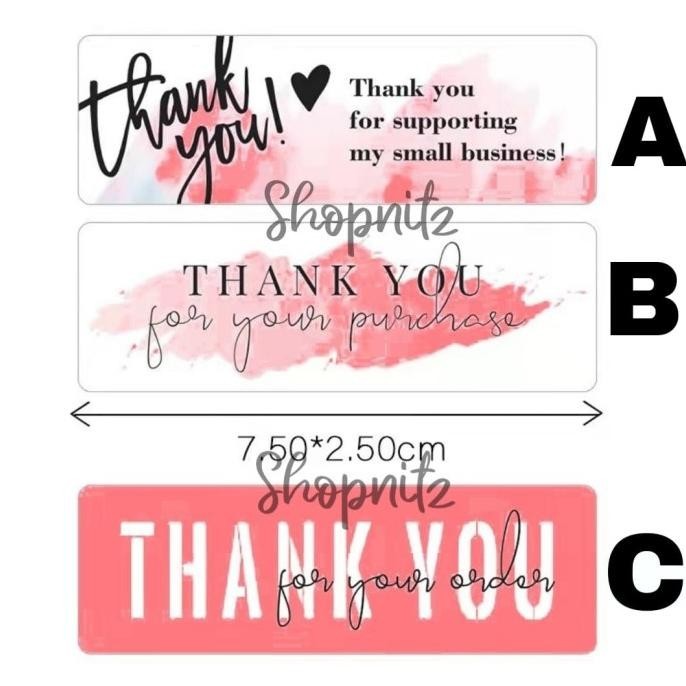 

Stiker Label Thank You Persegi Panjang Sticker Label Kue Kemasan Cake