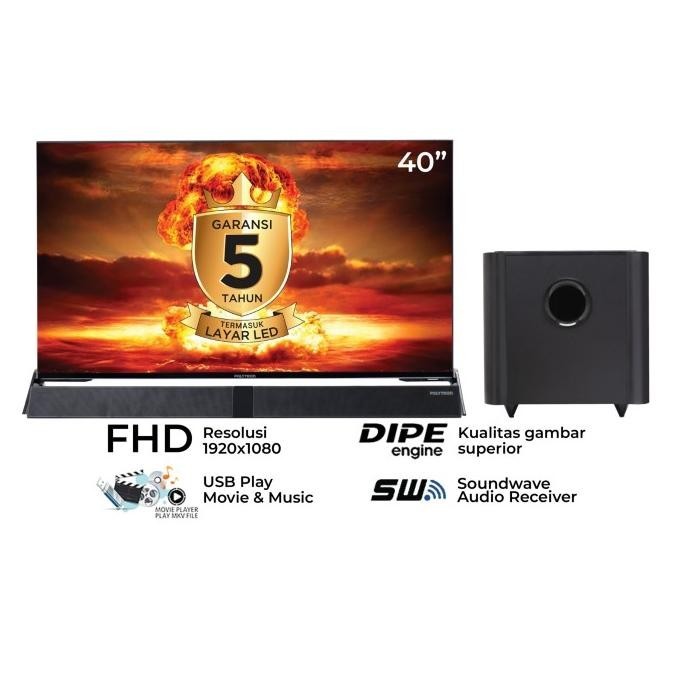 [New] Polytron Pld 40Bv8958 Digital Tv Cinemax Soundbar 40Inch