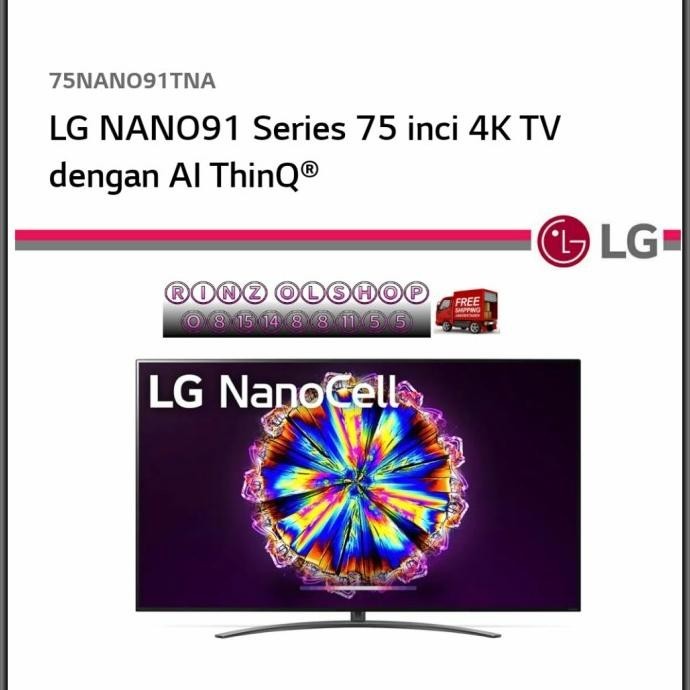 [New] Led Tv Lg 75Nano91 Nano Cell Suhd Dolby Atmos Ai Thinq 75Nano91Tna