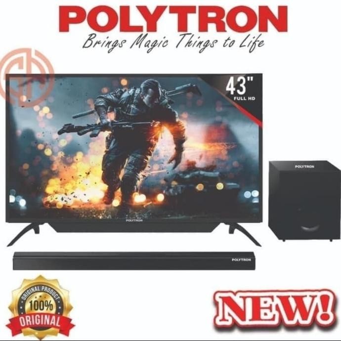 [Ready] Polytron Led Tv Cinemax Soundbar Pld43B150+Subwoofer