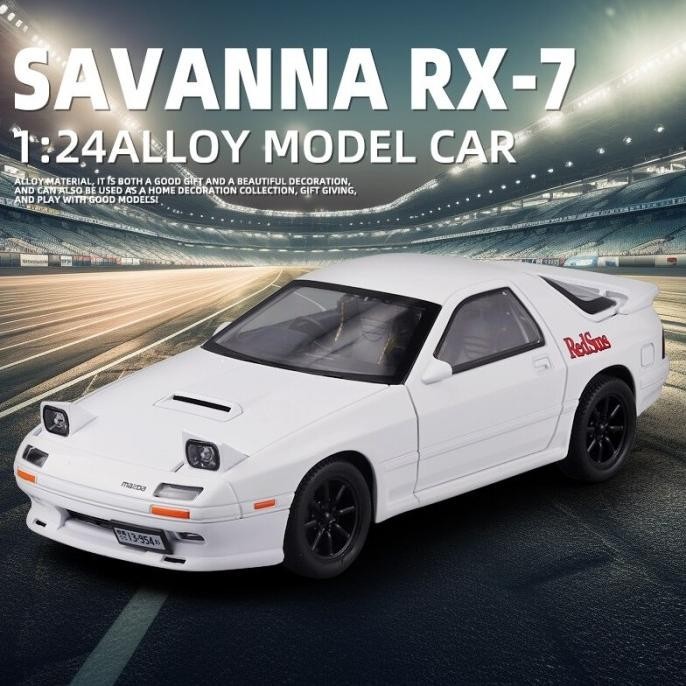 Diecast Model Mazda Rx7 Savanna  Initial D 1/24  Koleksi Mainan